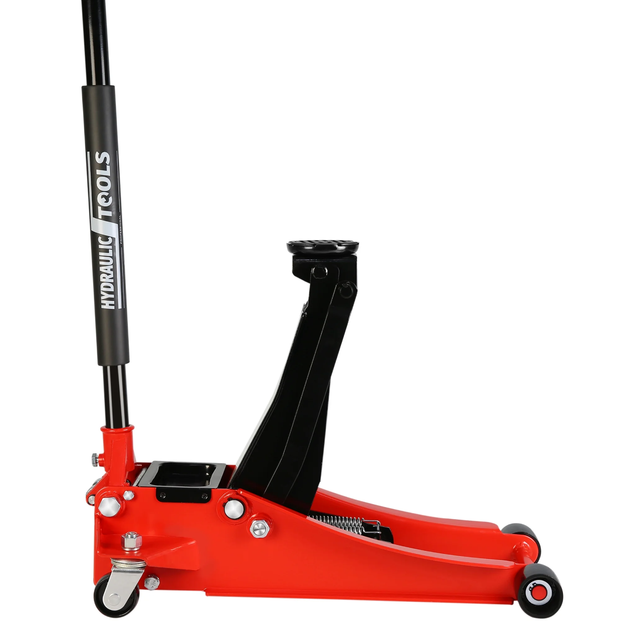 Hydraulic Low Profile And Steel Racing Floor Jack With Dual Piston Quick Lift Pump,3 Ton 6600 Lb Capacity, Lifting Range 3.3" 18.5" Black Red Steel - John Pierce Auto Care