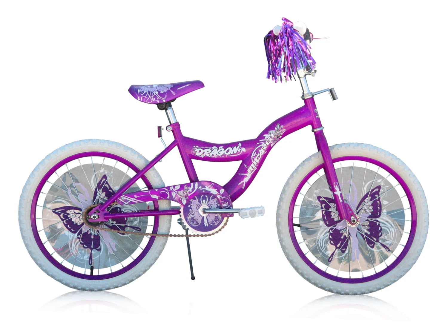 PlayWorld 20\u0026quot; BMX S Type Frame Bicycle Coaster Brake One Piece Crank Purple Rims White Tire Kid\u0026#039;s Bike   Purple - John Pierce Auto Care