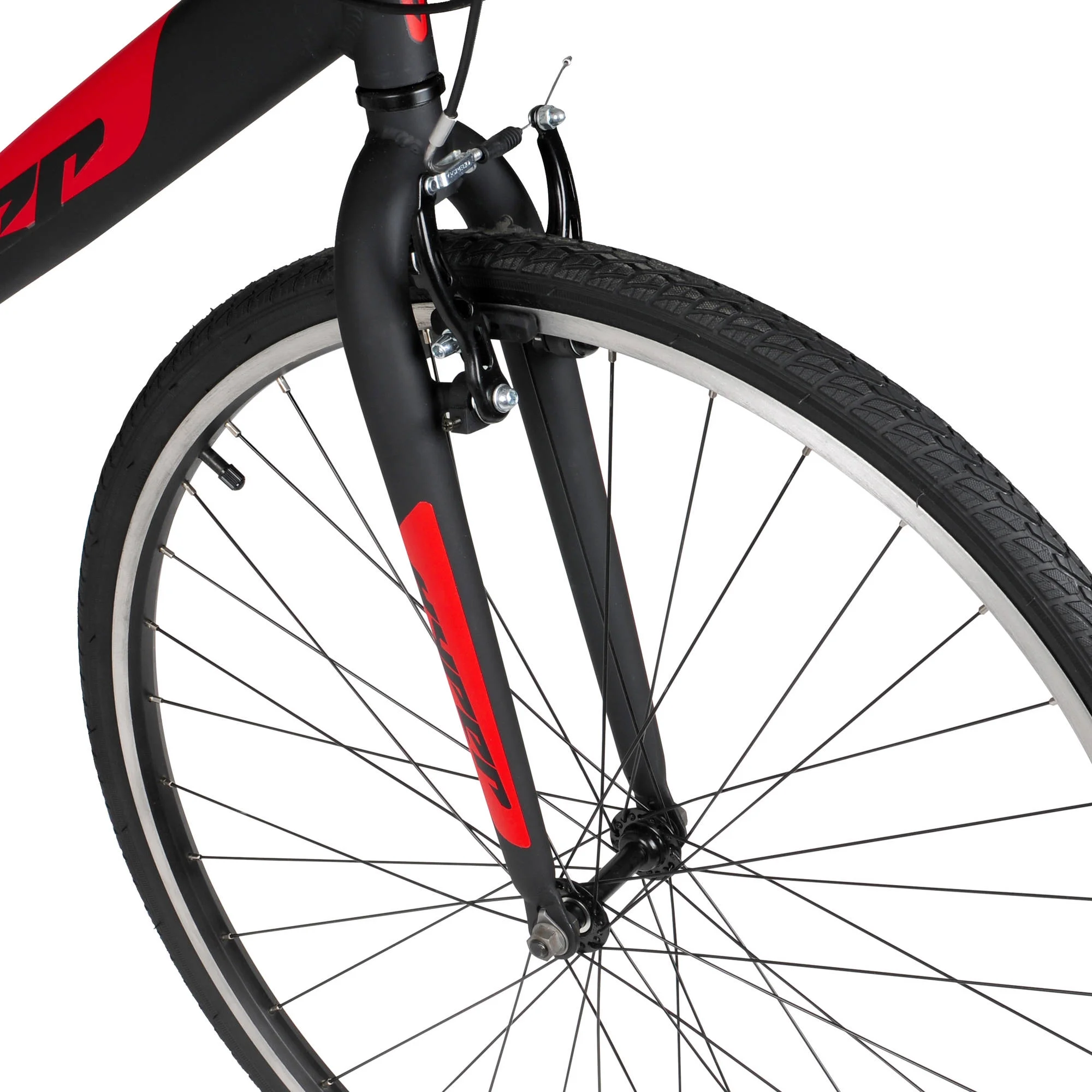 Hyper Bicycle 700c Men\u0026#039;s Spin Fit Hybrid Bike, Black and Red - John Pierce Auto Care