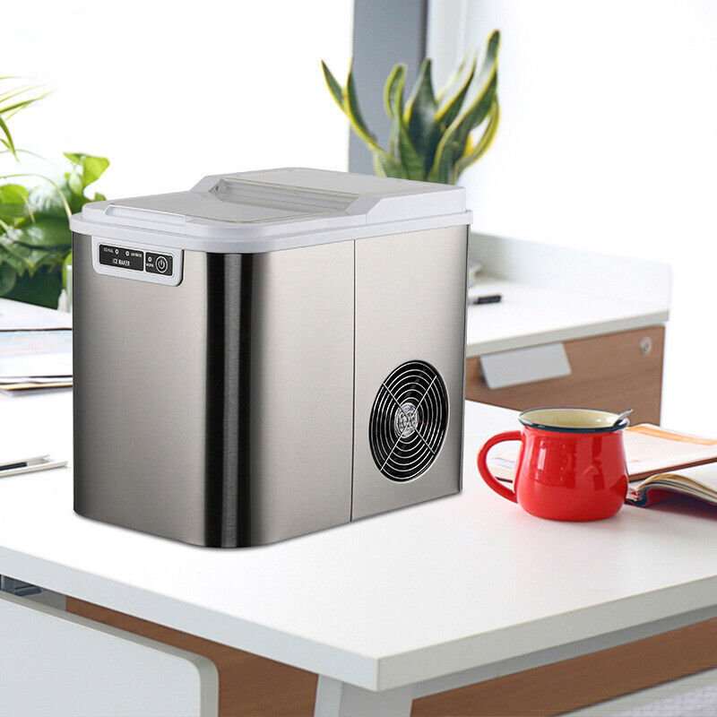CJC Countertop Ice Maker Portable Ice Machine with Carry Handle Basket and Scoop for Home Kitchen Party 110V - John Pierce Auto Care
