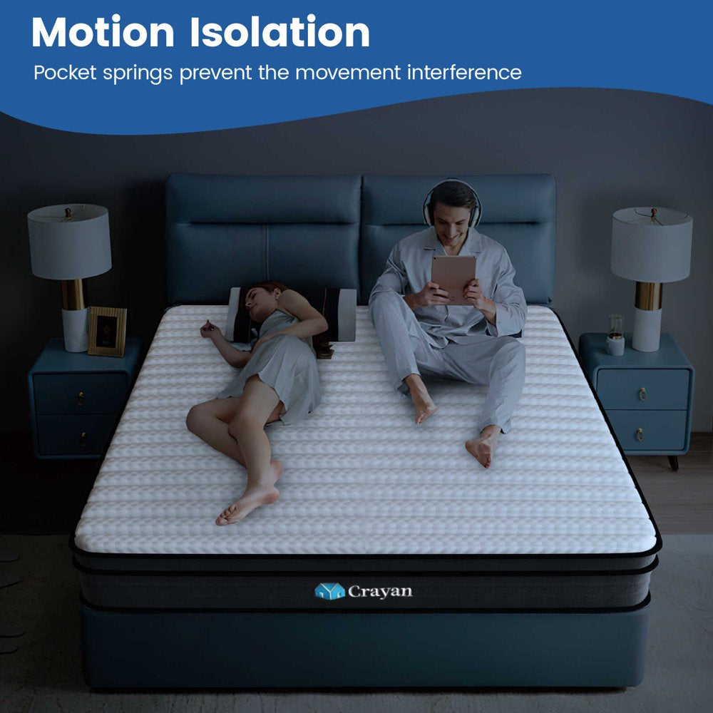 Crayan Queen Size Hybrid Memory Foam Mattress, 10 Inch in a Box - John Pierce Auto Care