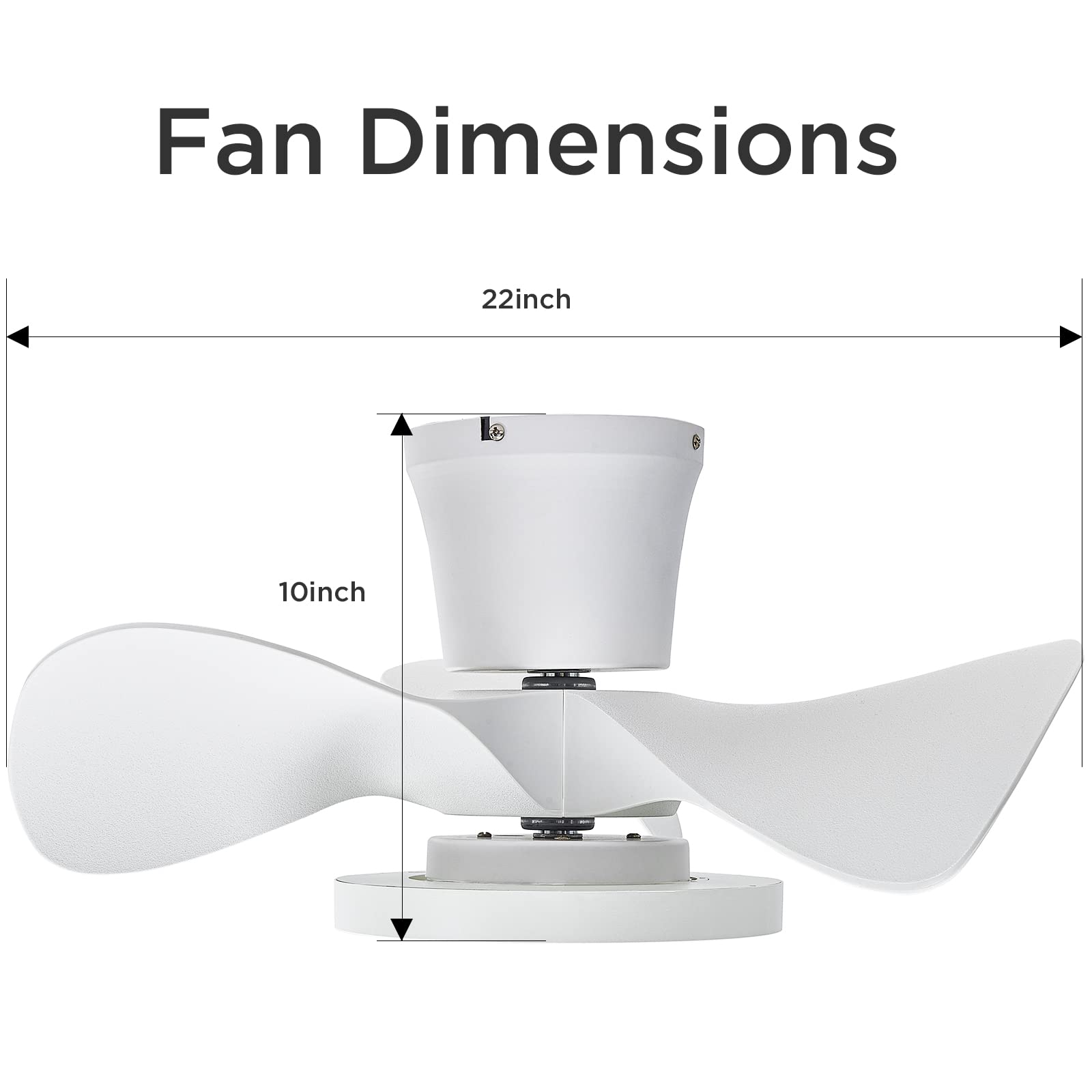 Ocioc Quiet Ceiling Fan with LED Light 22 inch Air Volume Remote Control for Kitchen Bedroom Dining Room - John Pierce Auto Care