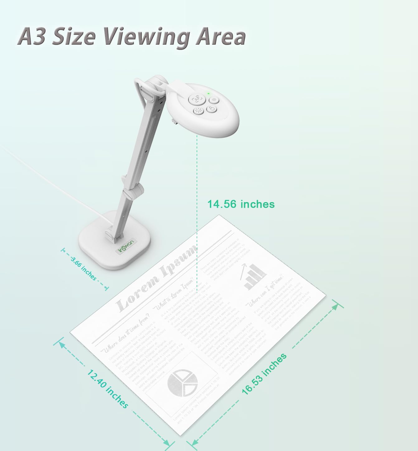 INSWAN USB Document Camera �� 13MP 4K Ultra High Definition A3 Size Capture - John Pierce Auto Care