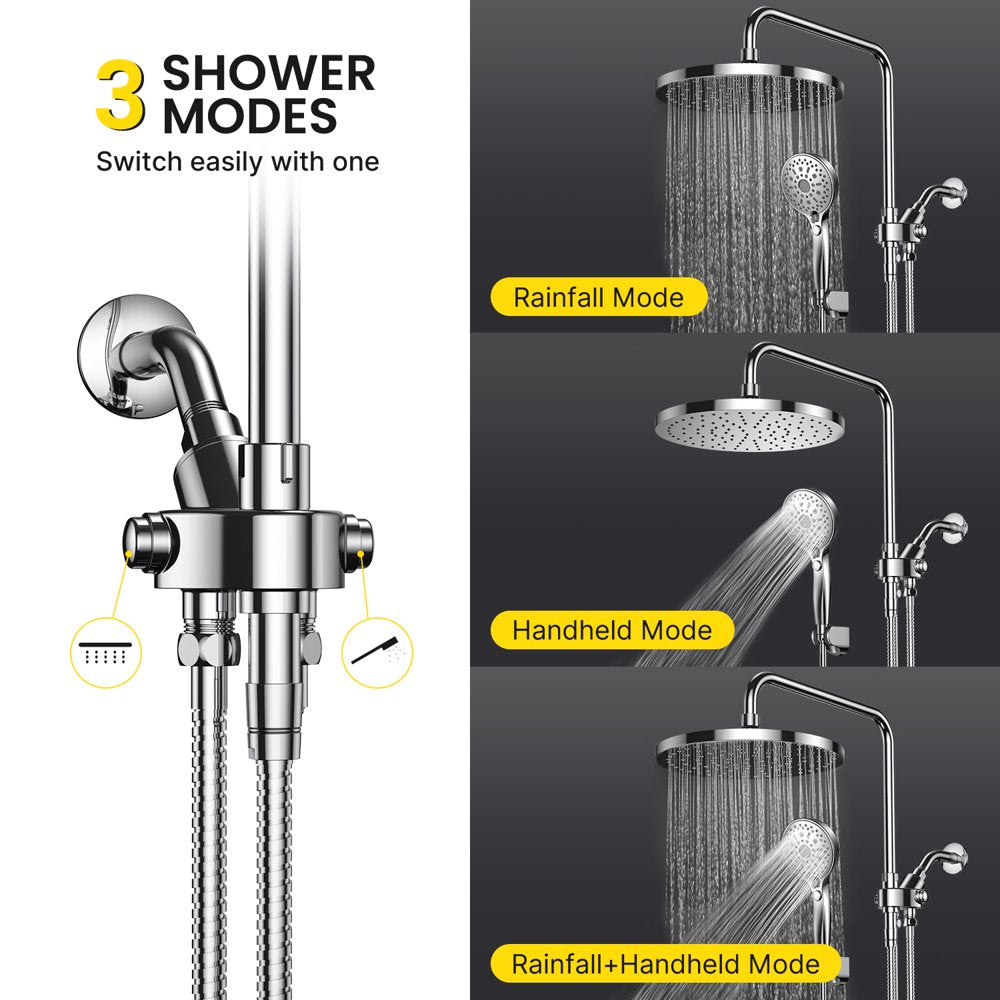 Ambicasa Luxury Dual Showerhead Combo, 10\u0026quot; Rainfall Shower Head \u0026amp; 5\u0026quot; Handheld High Pressure Shower Head - John Pierce Auto Care