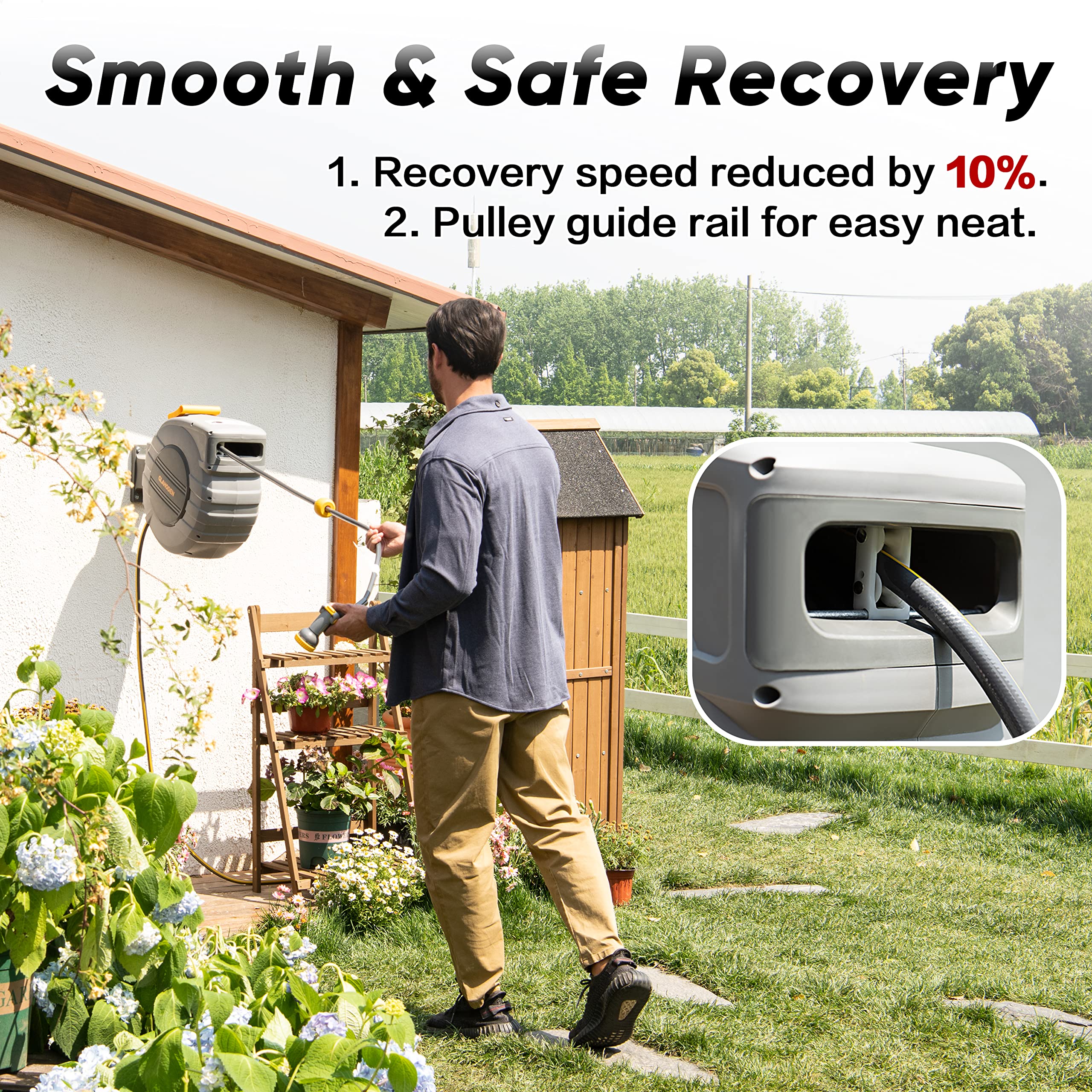 GLAHODEN Retractable Garden Hose Reel - John Pierce Auto Care