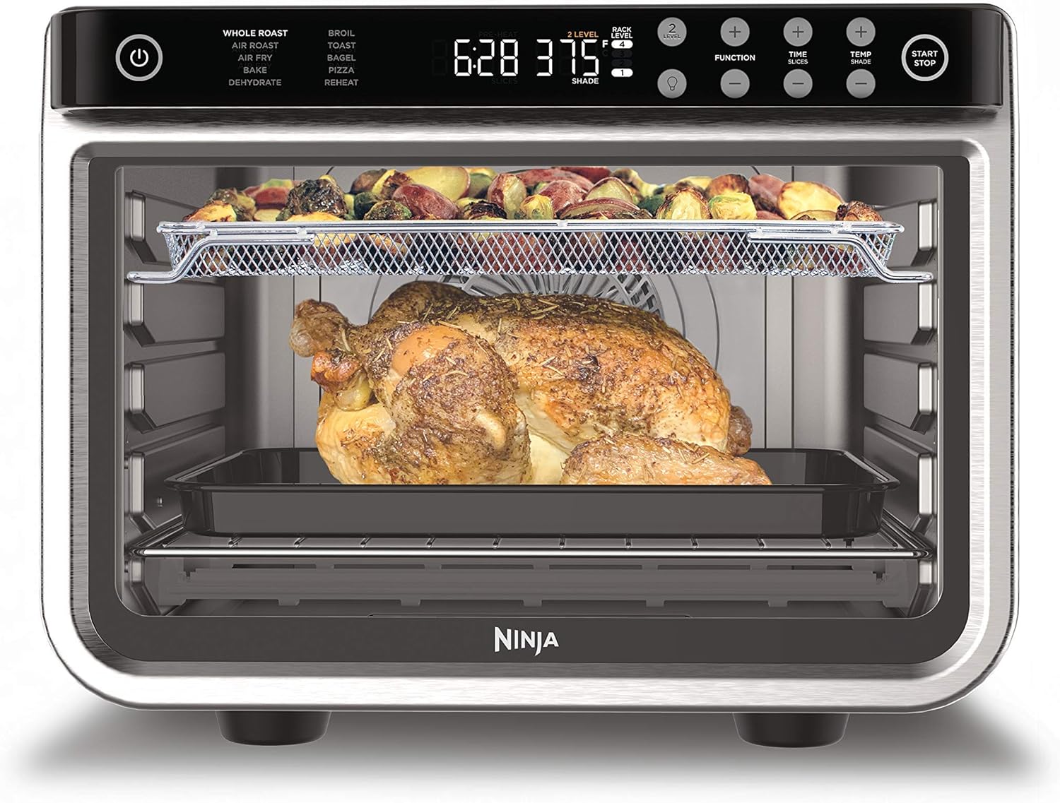 10 in 1 Smart Air Fry Digital Countertop Convection Toaster Oven with Thermometer XL Capacity and a Stainless Steel Finish - John Pierce Auto Care