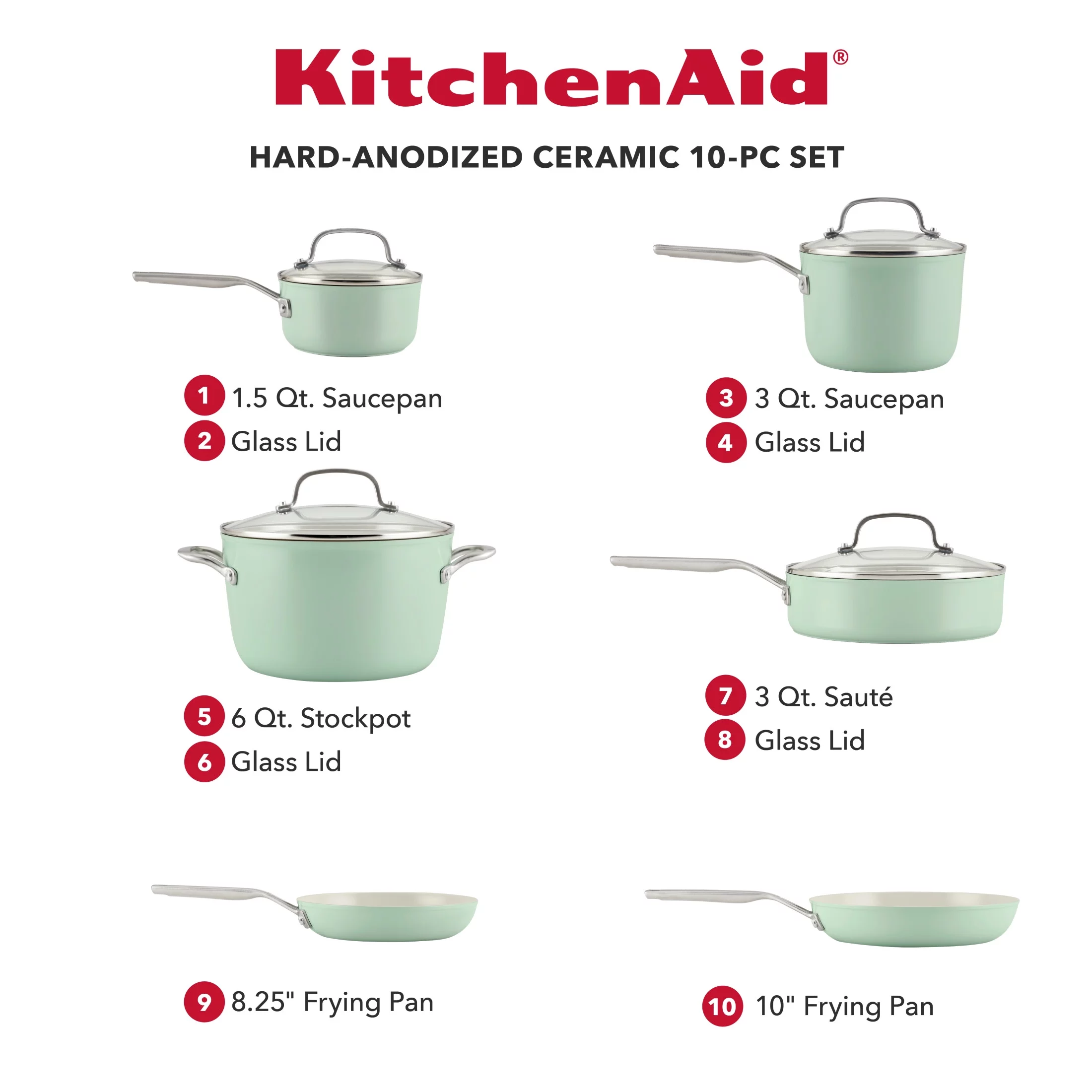 KitchenAid 10-Piece Hard Anodized Cookware Set - John Pierce Auto Care
