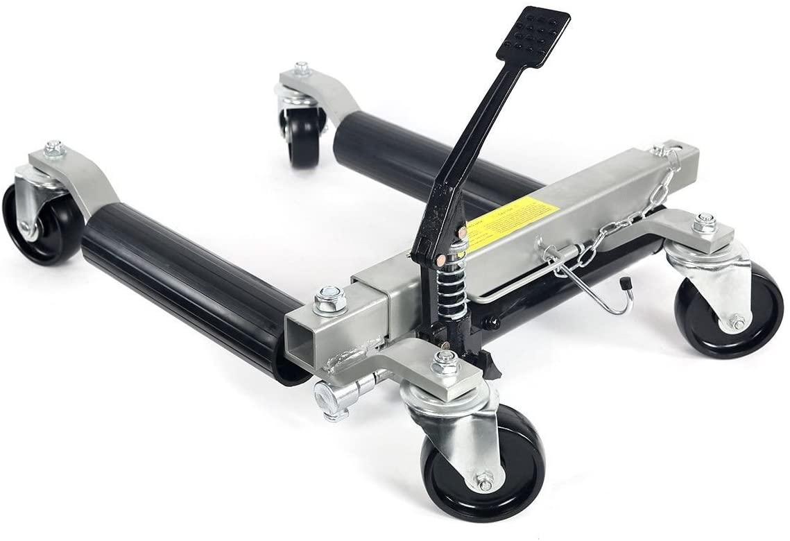 Stark Set of (4) Wheel Dolly Car Skates Vehicle Positioning Hydraulic Tire Jack Truck Rv Trailer Pick Up Dolly Ratcheting Foot Pedal, 1500LBS - John Pierce Auto Care