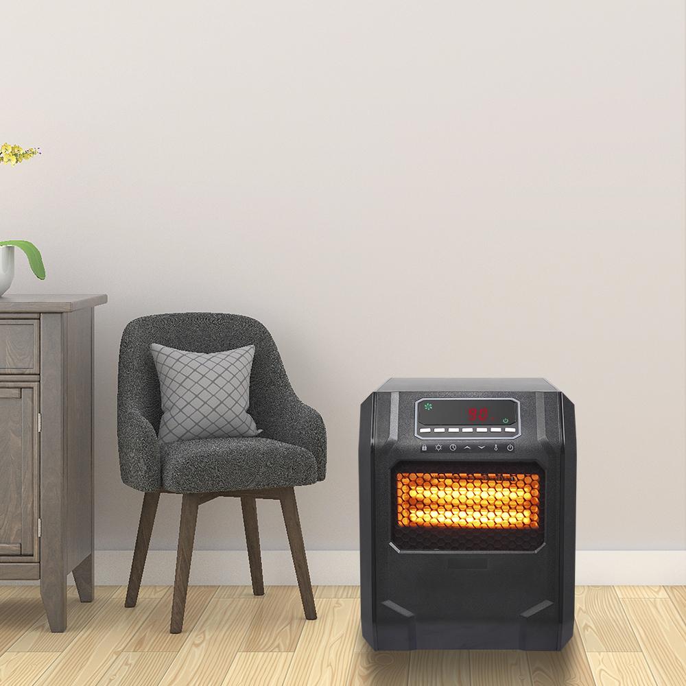 SAIBAI 1500W Quartz Tube Heater Digital Style 4 Quartz Tubes Black (Chanto Metal Fan) - John Pierce Auto Care
