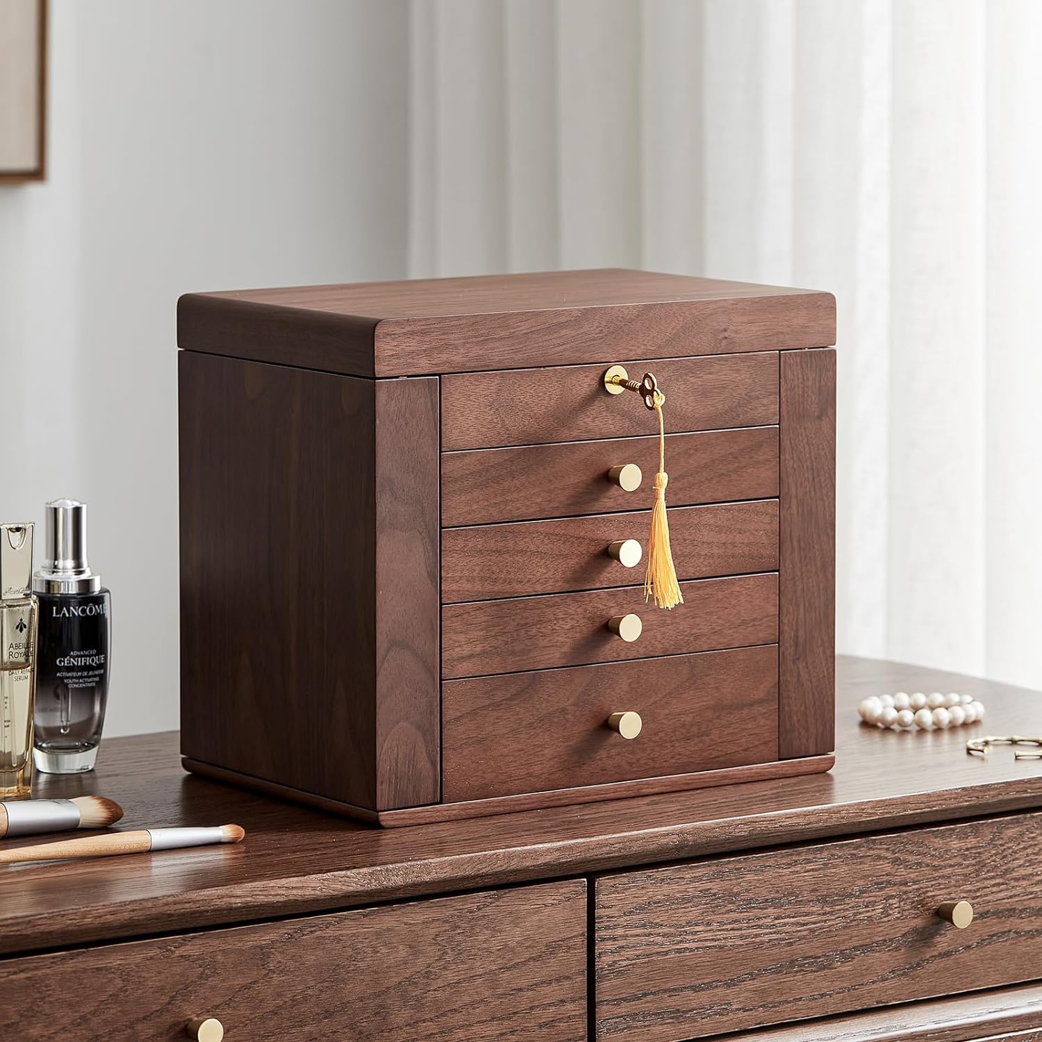 Black walnut jewelry box, 5 layers of solid wood - John Pierce Auto Care