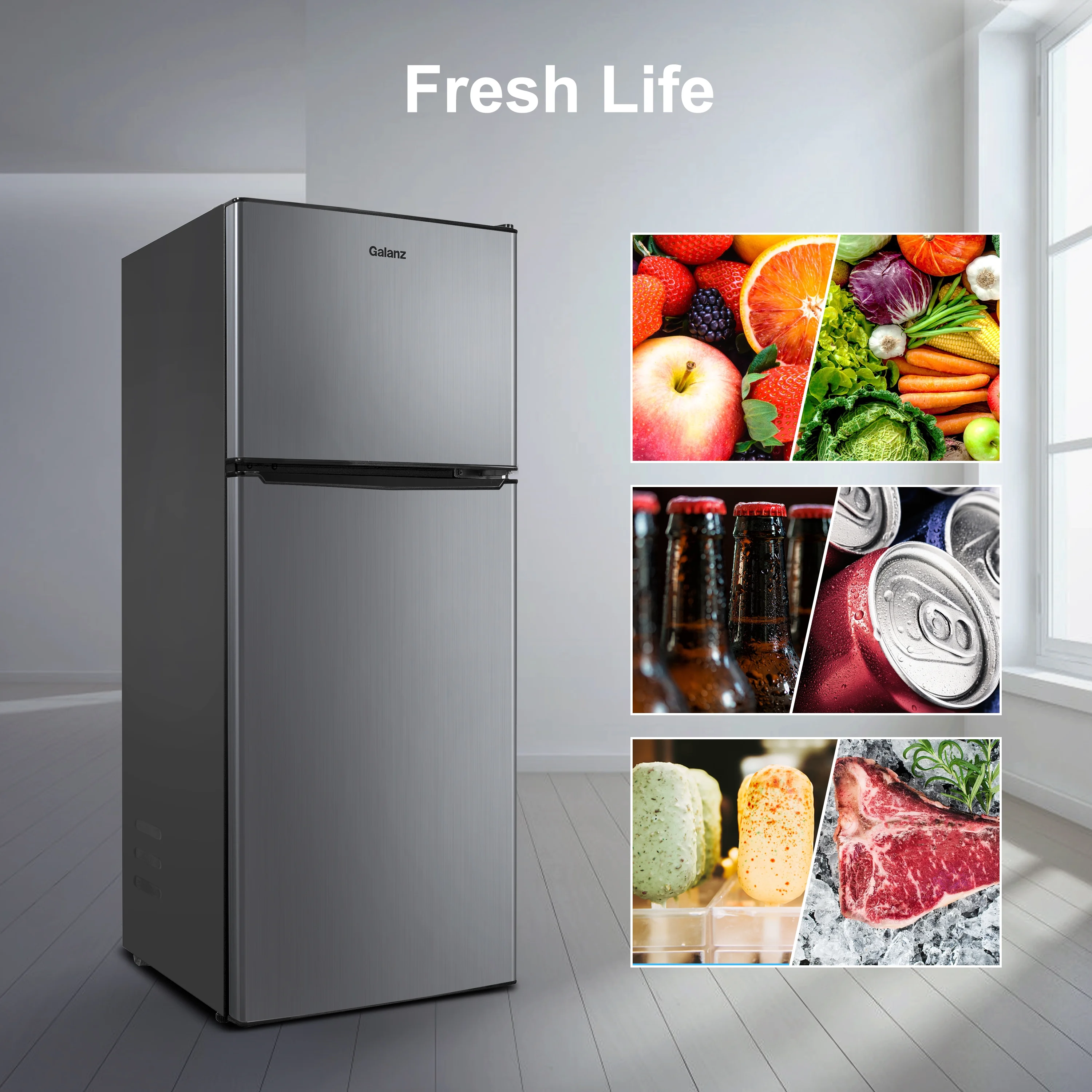 Galanz 4.6 Cu. Ft. Two-Door Mini Refrigerator with Freezer - John Pierce Auto Care