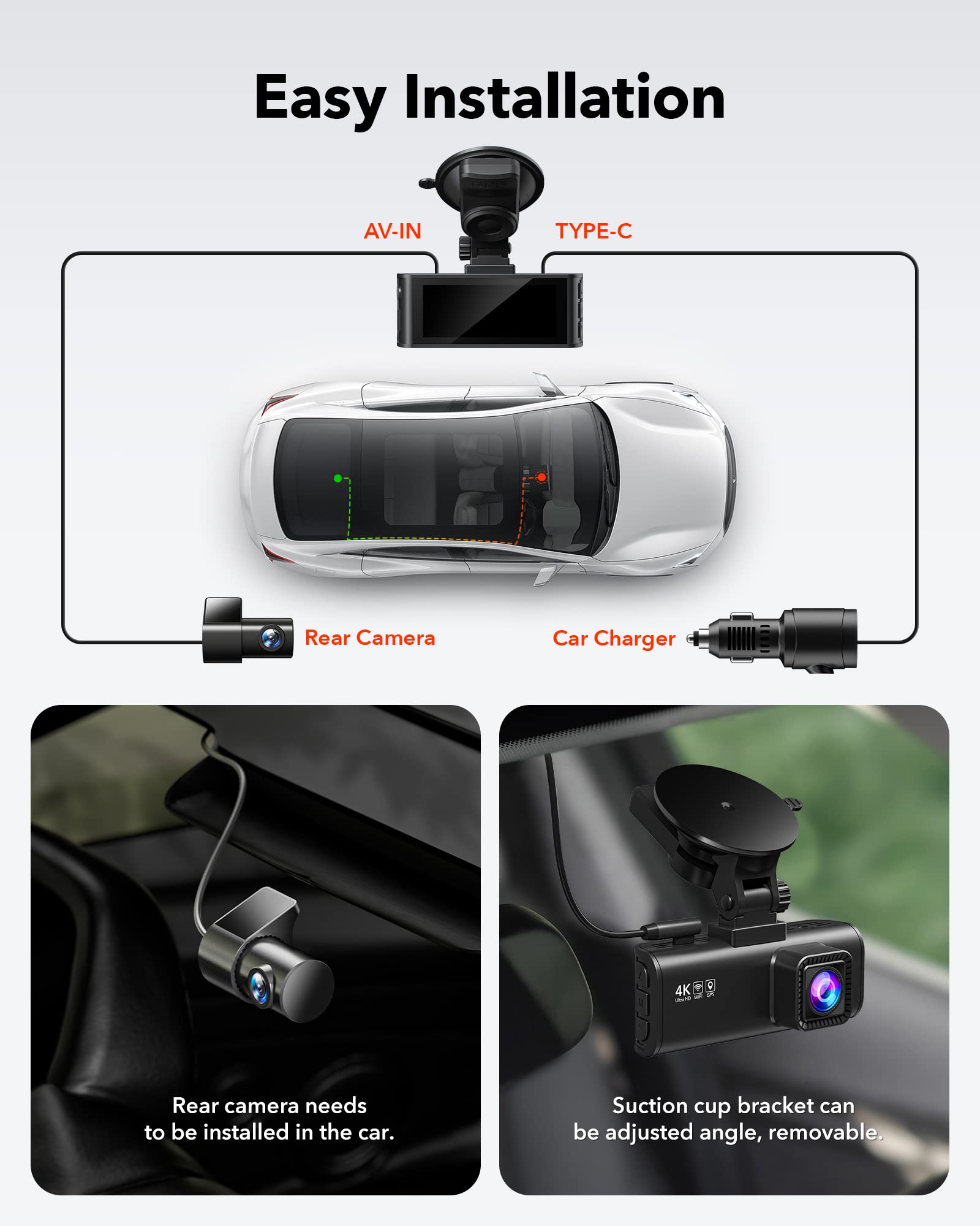 REDTIGER Dash Cam Front Rear, 4K\/2.5K Full HD Dash Camera for Cars - John Pierce Auto Care
