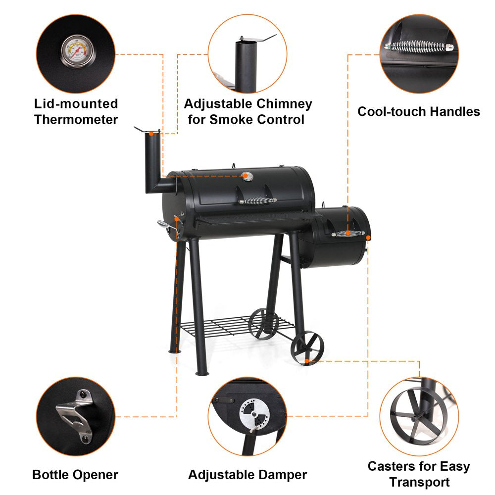 Sophia \u0026amp; William Portable BBQ Charcoal Grill with Offset Smoker - John Pierce Auto Care