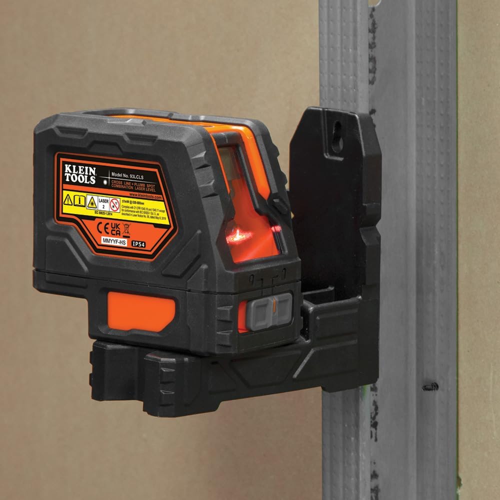 Klein Tools 93LCLS Laser Level, Self Leveling, Cross Line Level with Plumb Spot and Magnetic Mounting Clamp - John Pierce Auto Care