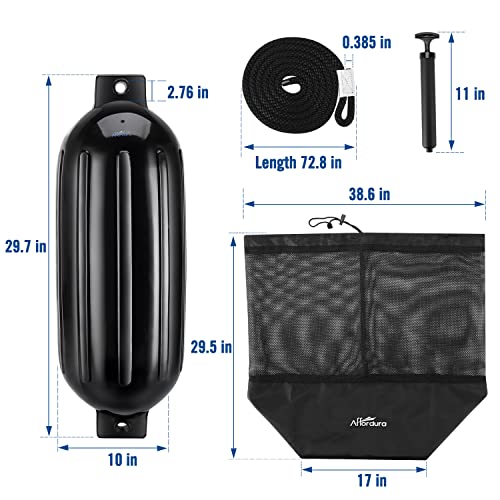 Affordura Boat Fender 4 Pack Boat Bumpers Fenders with 4 Ropes, Boat Bumpers for Pontoon - John Pierce Auto Care
