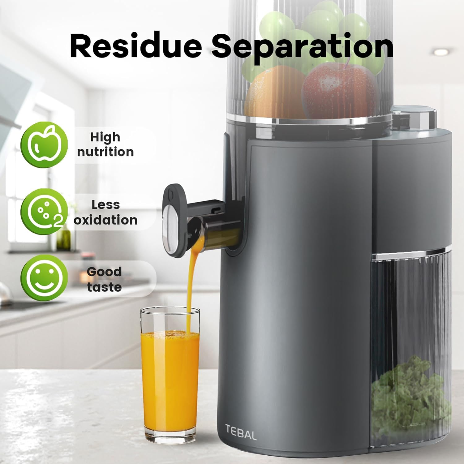 Chewable juicer, main cold juicer with 4.1 inch (104 mm) extra large rotary feed tank - John Pierce Auto Care