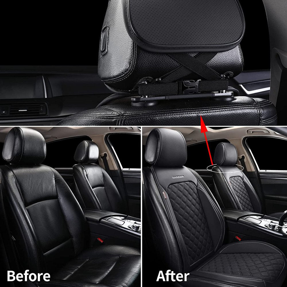 Coverado Front Seat Covers, Waterproof Leatheratte Car Seat Protector 2 Pieces - John Pierce Auto Care