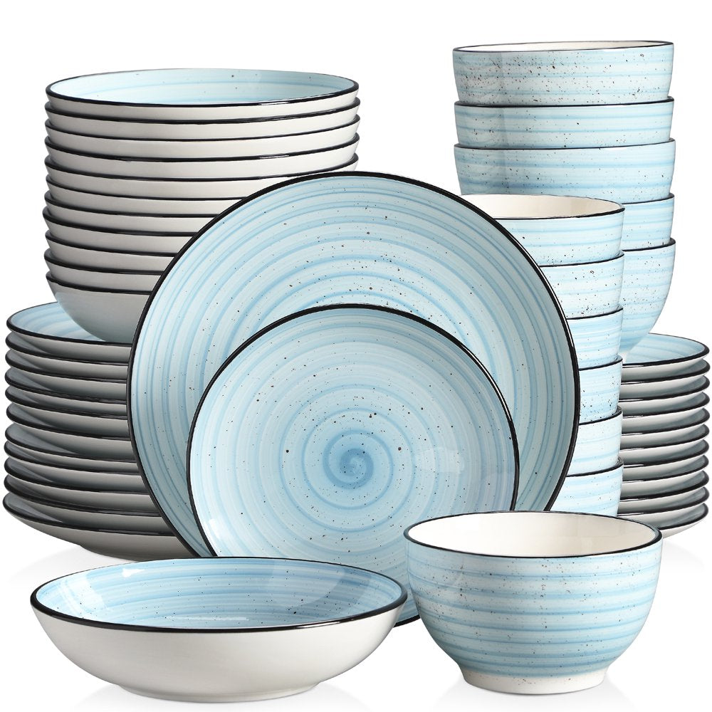Vancasso 48 Piece Stoneware Dinnerware Set, Blue Dinner Set, Service for 12 - John Pierce Auto Care