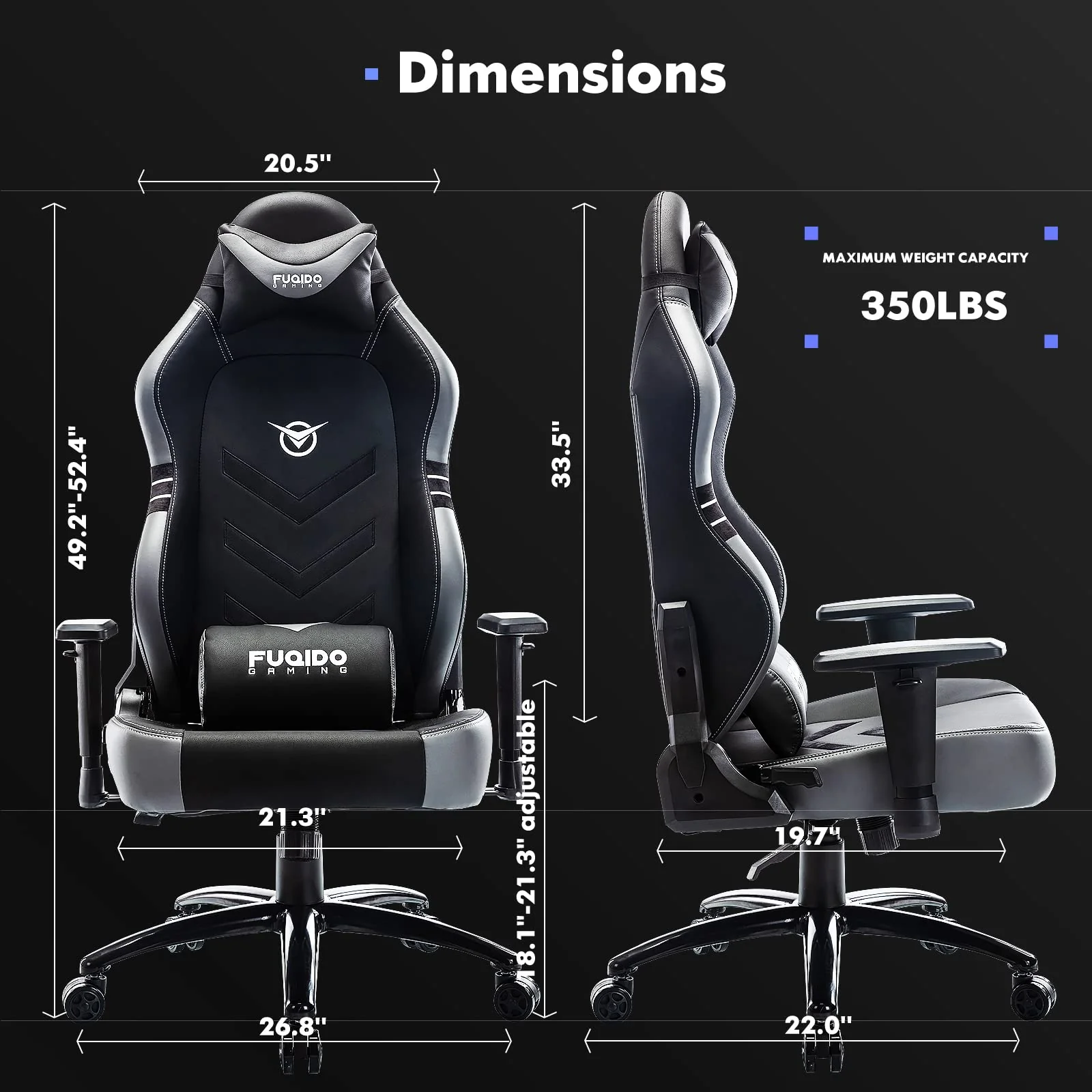 COLAMY Ergonomic 350lb Wide Seat Gaming Chair - John Pierce Auto Care