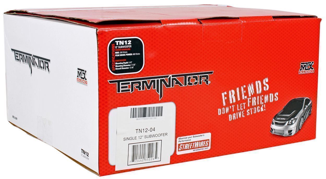 MTX Terminator TN12 04 12�� 400 Watt Car Audio Subwoofer Vented Sub Box Enclosure - John Pierce Auto Care