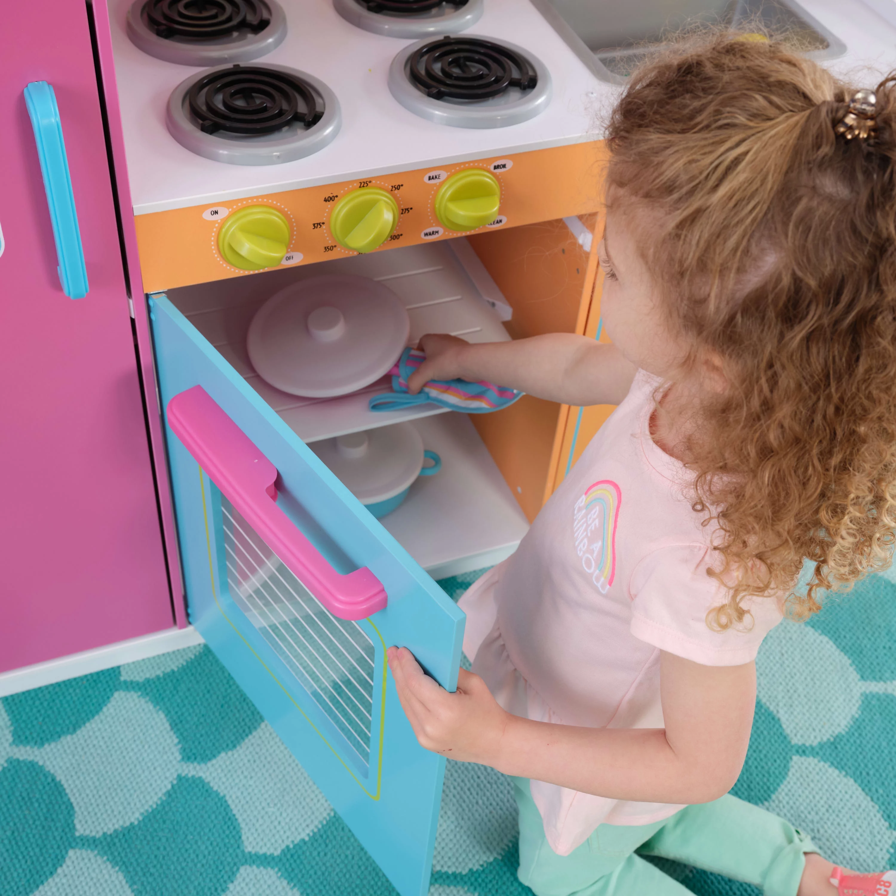 KidKraft Deluxe Big and Bright Wooden Play Kitchen for Kids, Neon Colors - John Pierce Auto Care