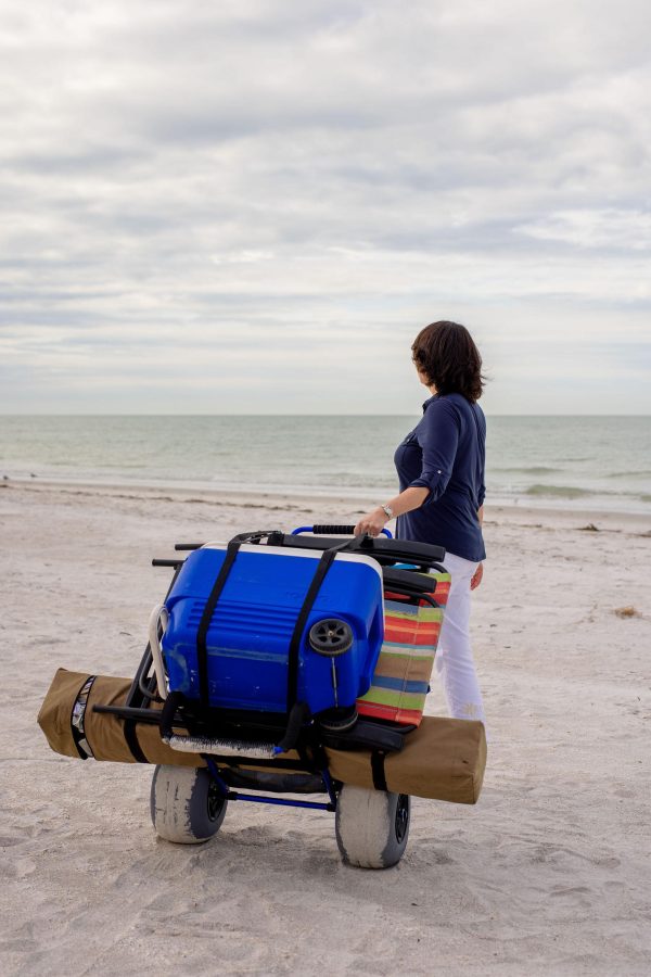 My Beach Cart Heavy Duty Folding Beach Cart with Big Wheels and Balloon Tires to Glide Over Sand - John Pierce Auto Care