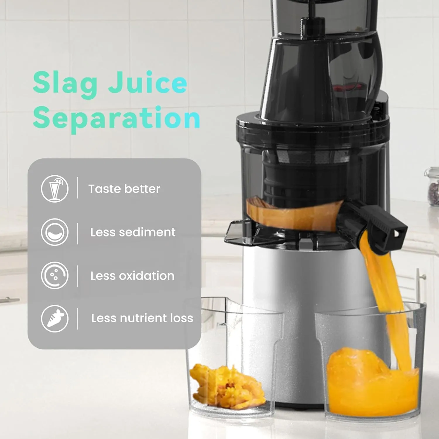 Chew Juicer, 3.5 inch (88 mm) powerful slow cooling juicer, large feed tank - John Pierce Auto Care