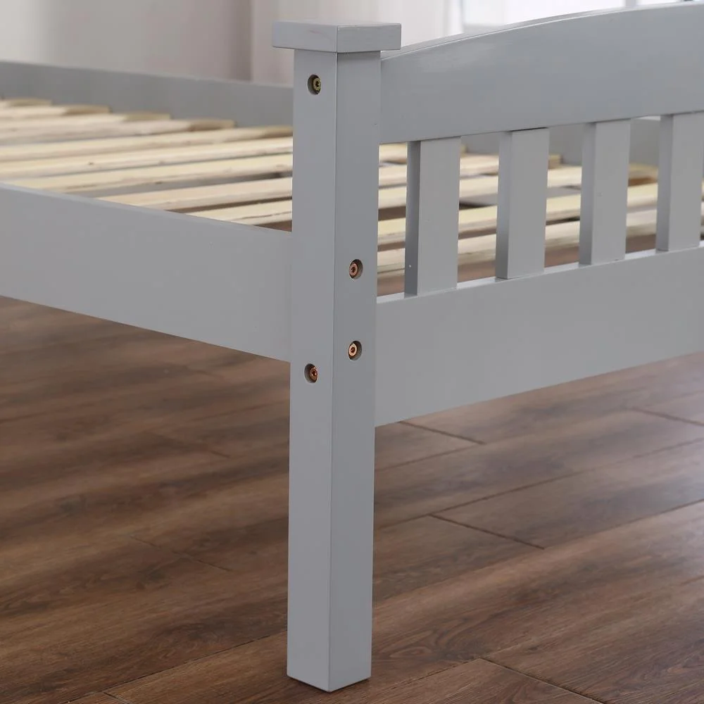 Ktaxon Vertical Wood Bed Frame for Bedroom with Headboard and Footboard Gray Twin Size - John Pierce Auto Care