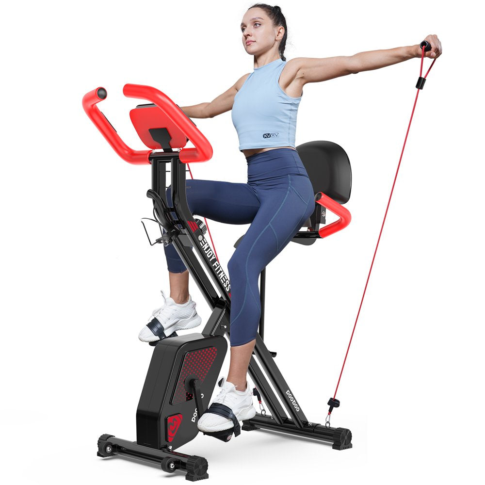 Pooboo 3 In 1 Foldable Exercise Bike Indoor Cycling Bike Workout 300Lb - John Pierce Auto Care