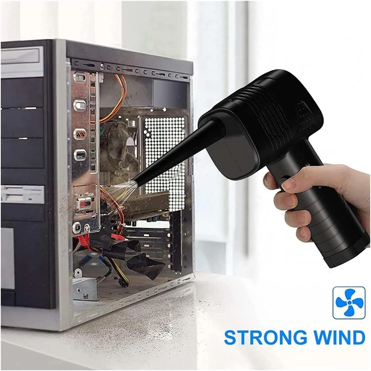 Cordless air dust collector, computer cleaning dust collector, portable electric compressed air blower - John Pierce Auto Care