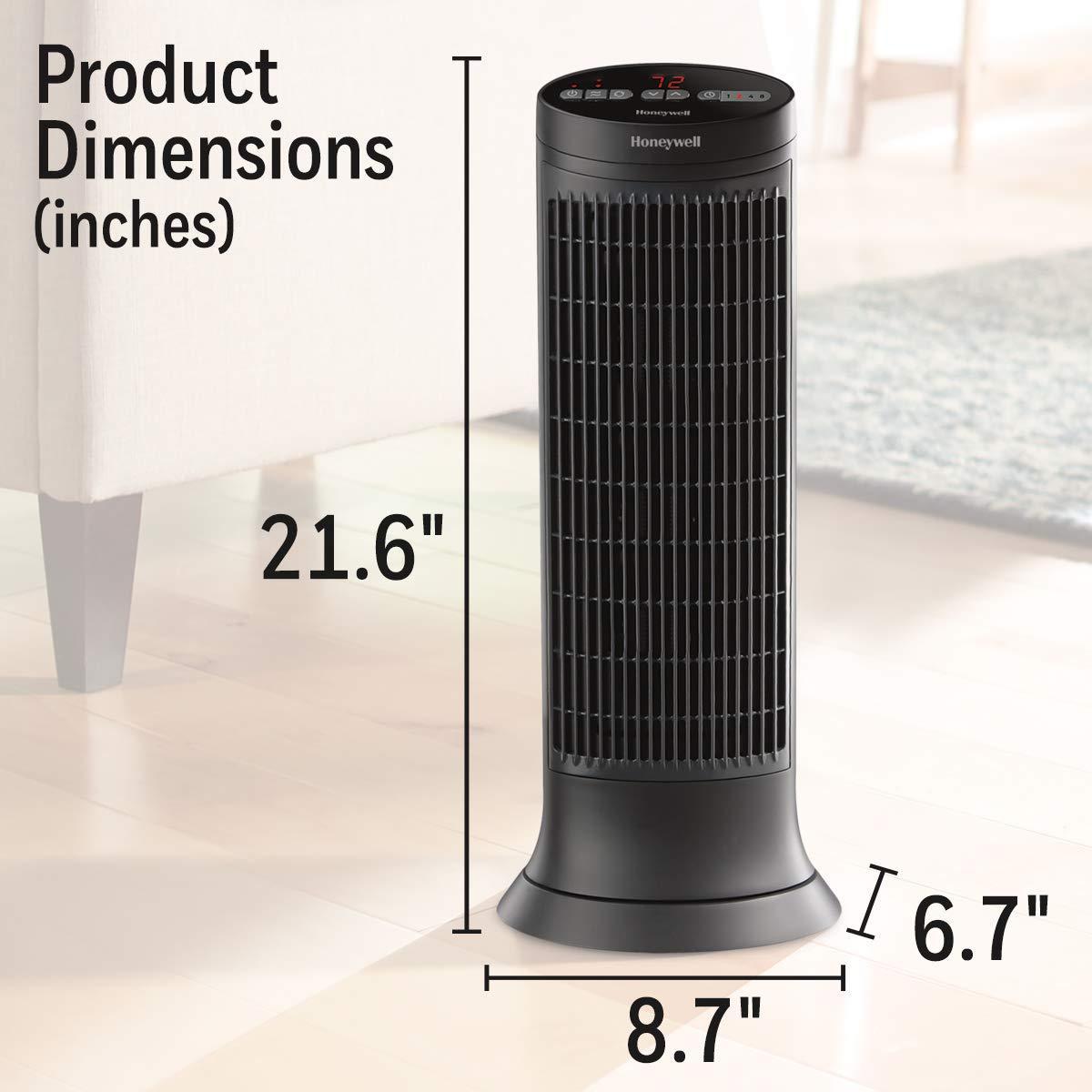 Digital Tower Heater, 750 �C 1500 W, 10 1\/8��� X 8��� X 23 1\/4���, Black - John Pierce Auto Care