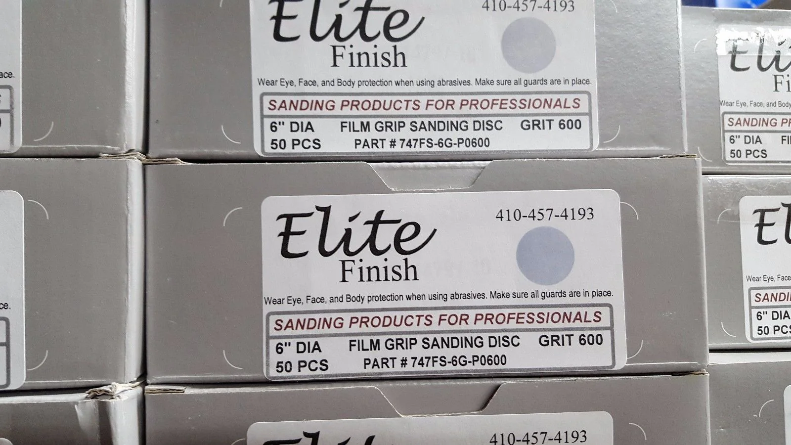 Elite Finish Hookit™ Clear Coat Sanding Disc 6 inch, 600 grit, boxs of 50 Disc - John Pierce Auto Care