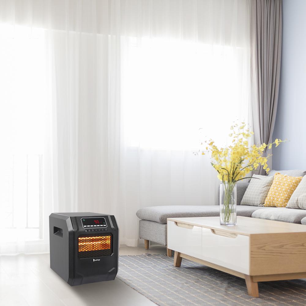 Portable Space Heater, 750W\/1500W Small Infrared Heater w\/ Remote, LED Display, 3 WorModes, Safe Electric Heater for Home Office Bedroom with Overheat Protection, 11.58��� x 9.72��� x 12���, Q6153 - John Pierce Auto Care
