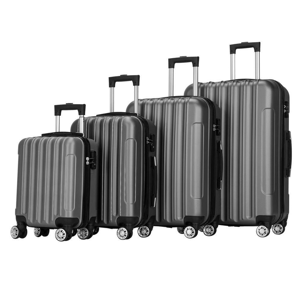 Zimtown 4 Piece Luggage Set, ABS Hard Shell Suitcase Luggage Sets Double Wheels with TSA Lock - John Pierce Auto Care