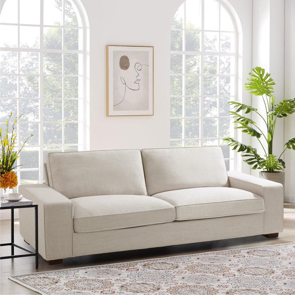 INGALIK 88.58\u0026quot; Modern Loveseat Sofa for Living Room, 3 Seater, Beige - John Pierce Auto Care