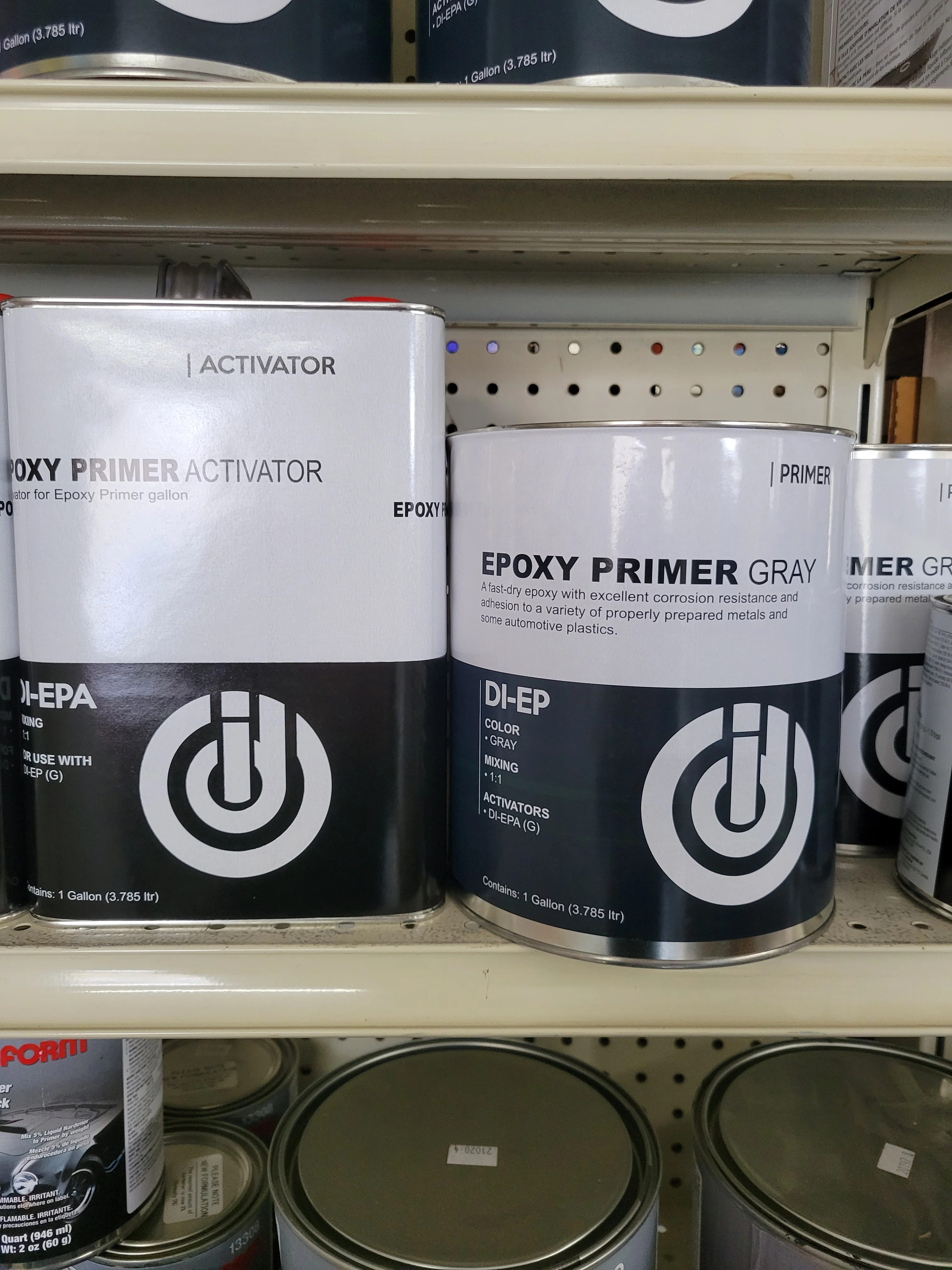 1 GALLON KIT DI EP Epoxy Gray Primer Mix 1-1 Activator - John Pierce Auto Care