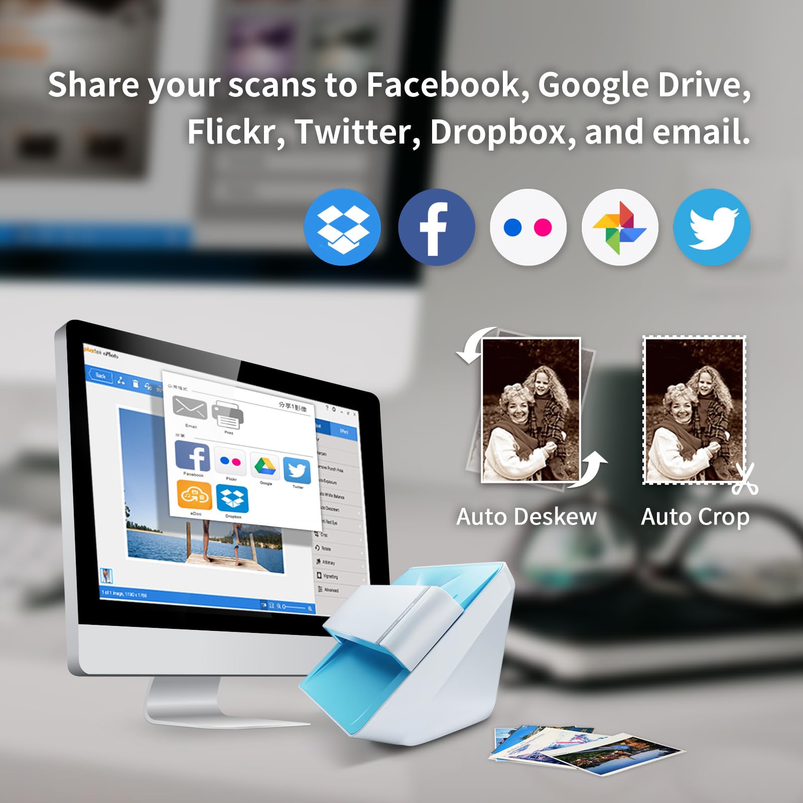 Plustek Photo Scanner, 4x6 Photo in 2sec, Auto Crop and Deskew CCD Sensor - John Pierce Auto Care