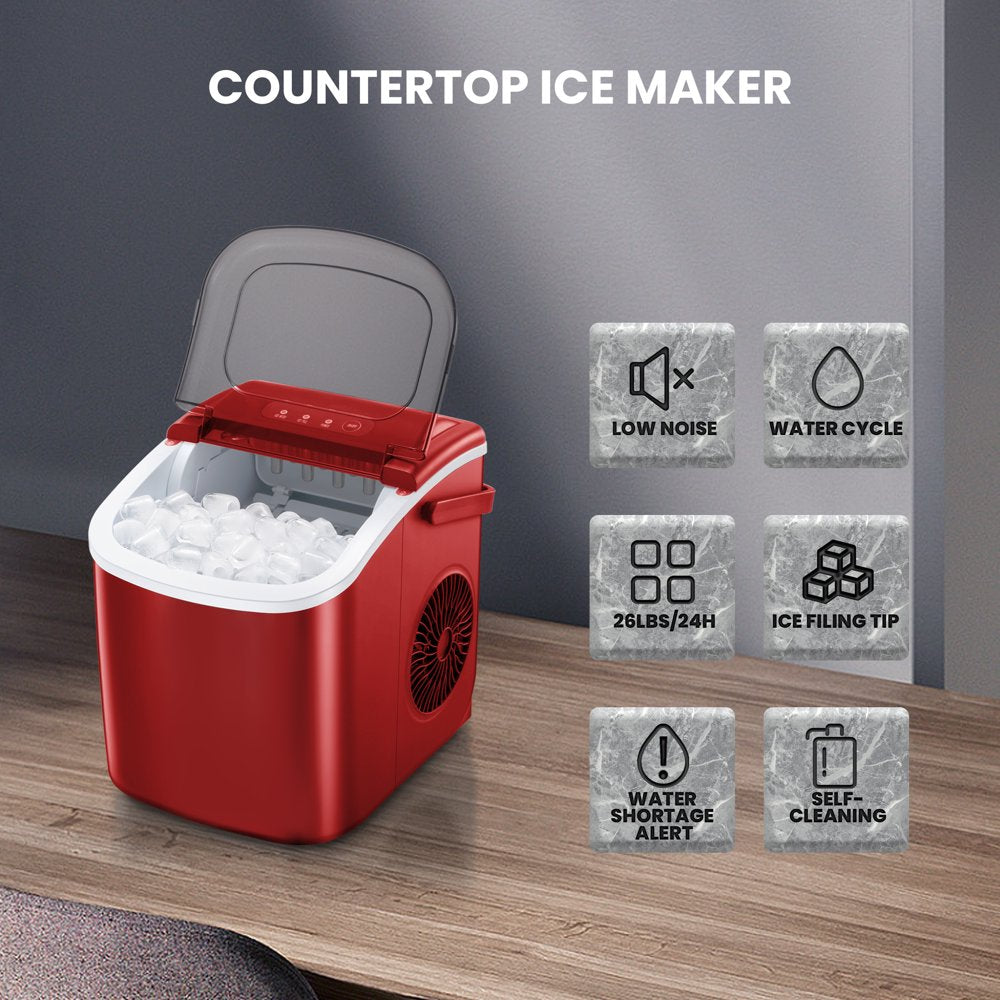 KISSAIR Portable Countertop Ice Maker Machine, 26Lbs\/24H, 9 Ice Cubes Ready in 6 Mins - John Pierce Auto Care