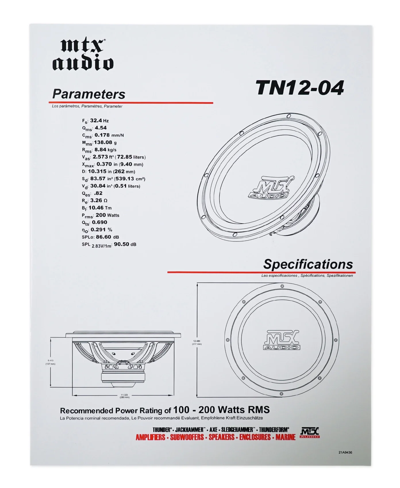 MTX Terminator TN12 04 12�� 400 Watt Car Audio Subwoofer Vented Sub Box Enclosure - John Pierce Auto Care