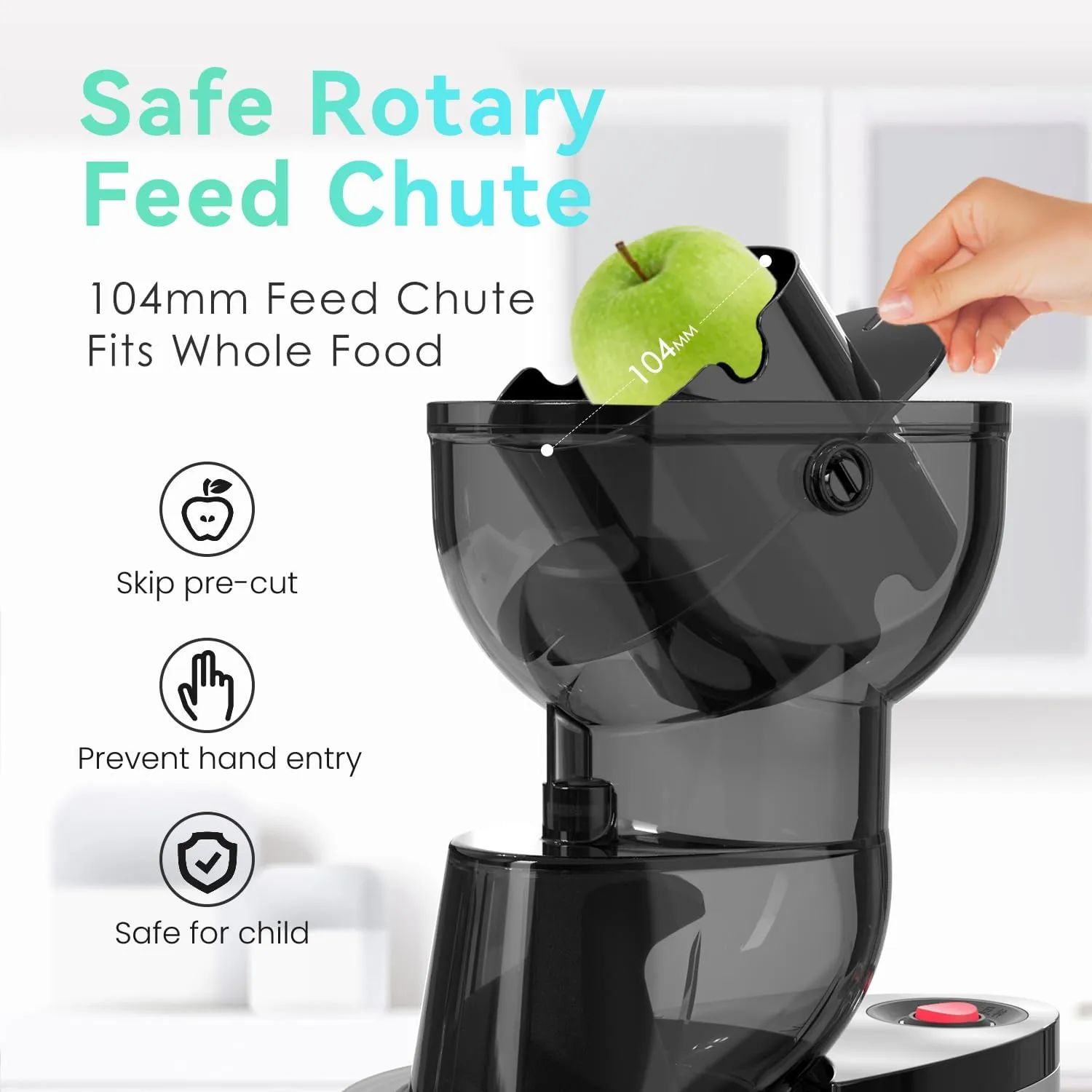 Chew Juicer, 3.5 inch (88 mm) powerful slow cooling juicer, large feed tank - John Pierce Auto Care