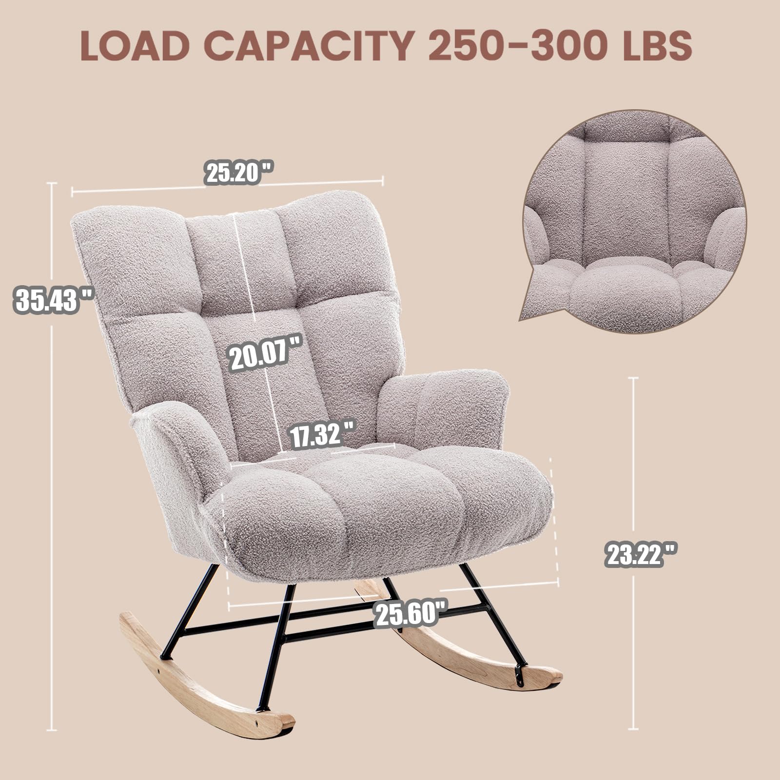 Nursery Rocking Chair with High Backrest - John Pierce Auto Care