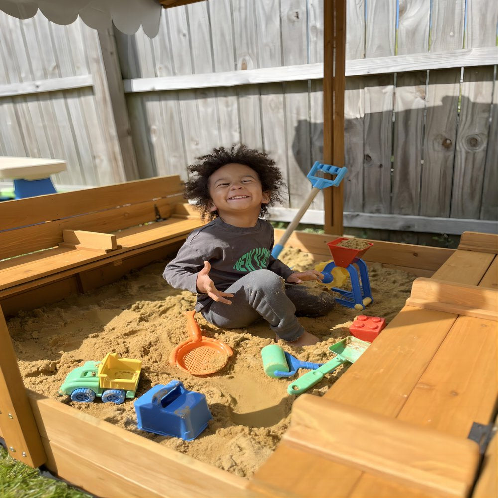 Morgete 47\u0026#039;\u0026#039; Outdoor Sandbox for Kids with Lid and Bench - John Pierce Auto Care