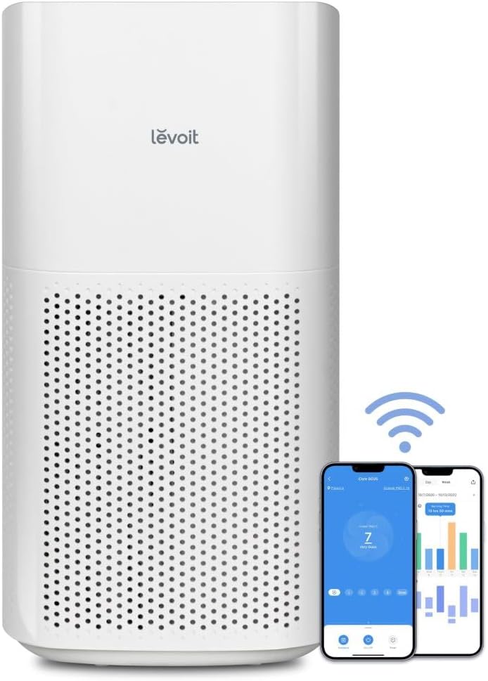 Air Purifiers for Home Large Room Up to 1980 Ft2 in 1 Hr With Air Quality Monitor, Smart WiFi and Auto Mode, White - John Pierce Auto Care