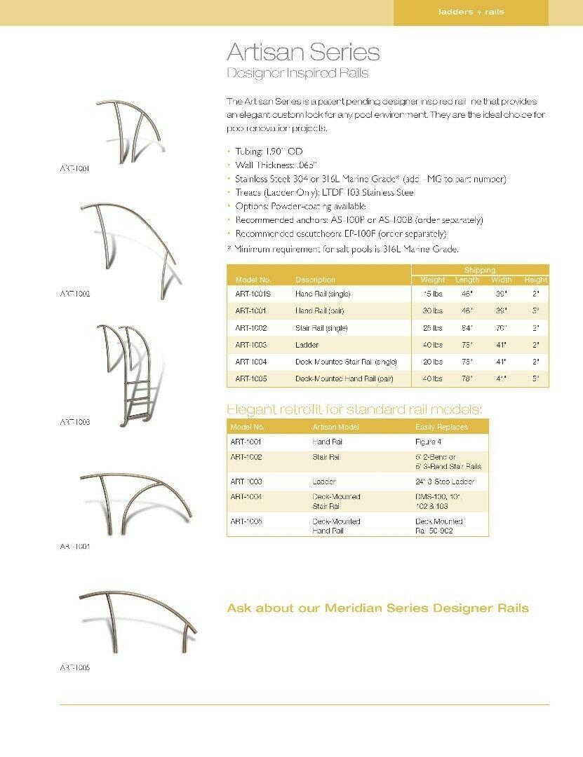 Single Pool Handrail SR Smith Artisan Designer Series (ART 1004) - John Pierce Auto Care