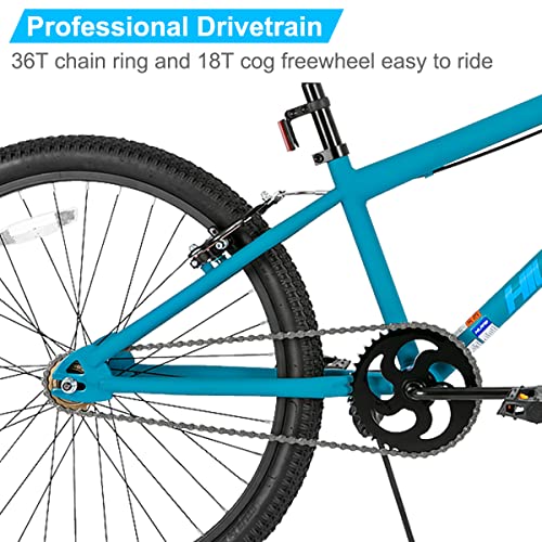 Hiland 26 inch BMX Bike Beginner Level to Advanced Riders with 2 Pegs Steel Frame Blue - John Pierce Auto Care