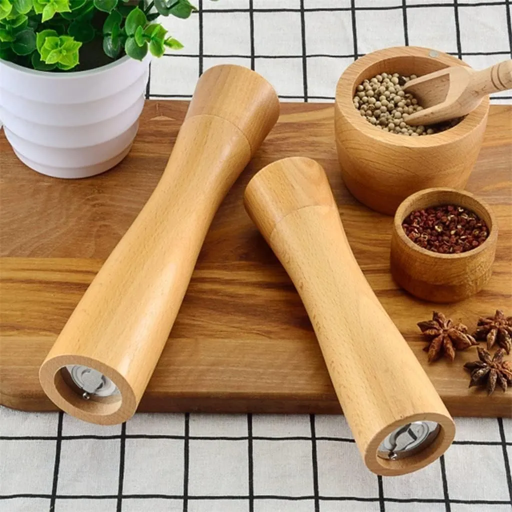 Kitchen Solid Wood Pepper Mill Manual Salt and Peper Grinder with Ceramic Grinding Spice Seasonings BBQ Salt and Pepper Mills - John Pierce Auto Care