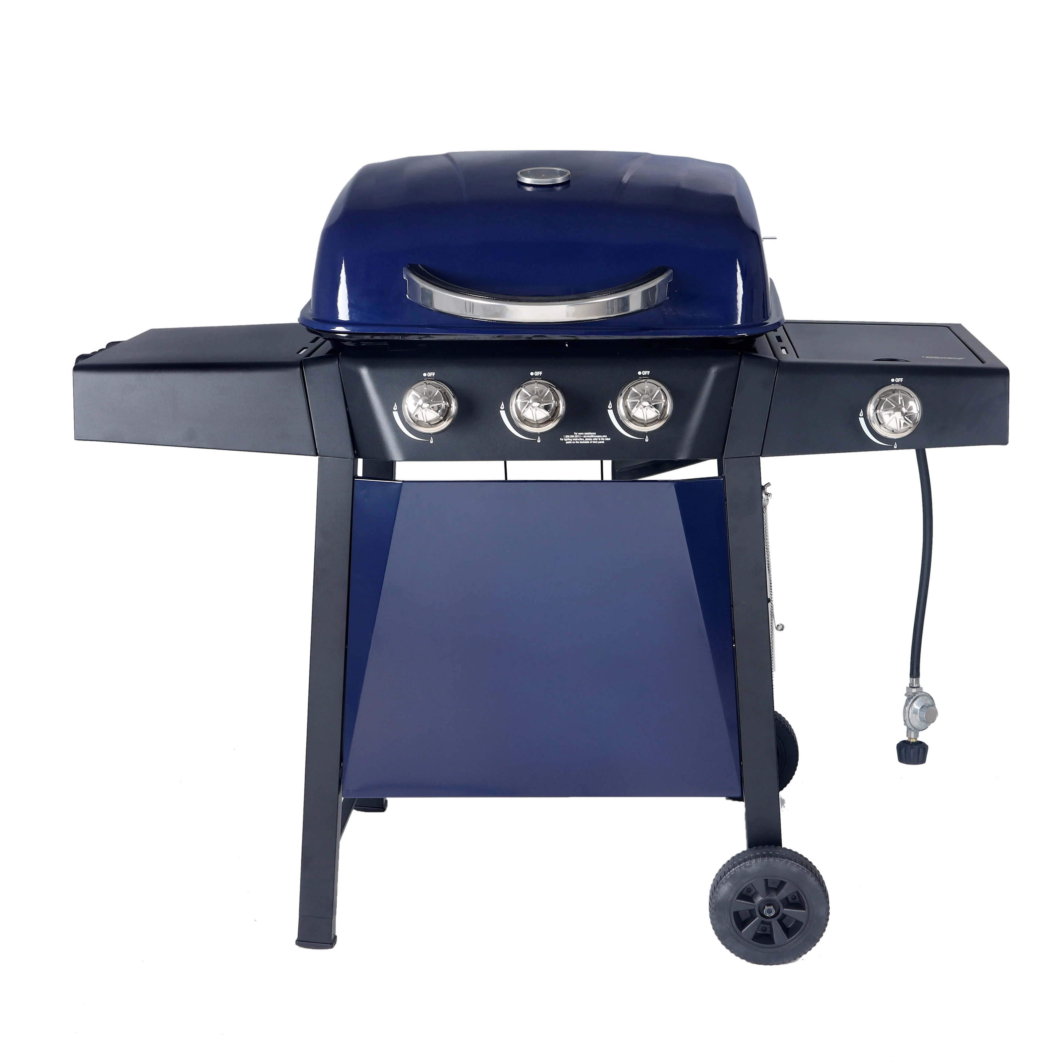 RevoAce 3 Burner Propane Gas Grill Including a Side Burner, Blue Sapphire, GBC1729WBS, New - John Pierce Auto Care