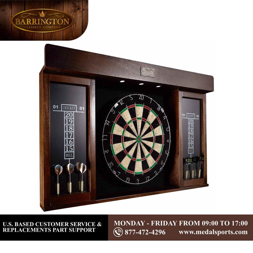 Barrington 40 Inch Dartboard Cabinet with LED Lights, 40 Inch X 4.375 Inch X 24.625 Inch - John Pierce Auto Care
