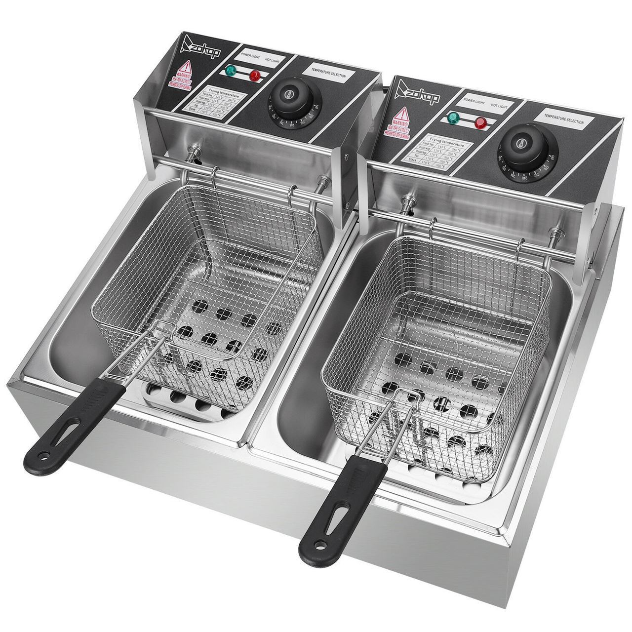 CB15401 Deep Fryer 5000 watt Electric Countertop Dual Tank Stainless Commercial Restaurant - John Pierce Auto Care