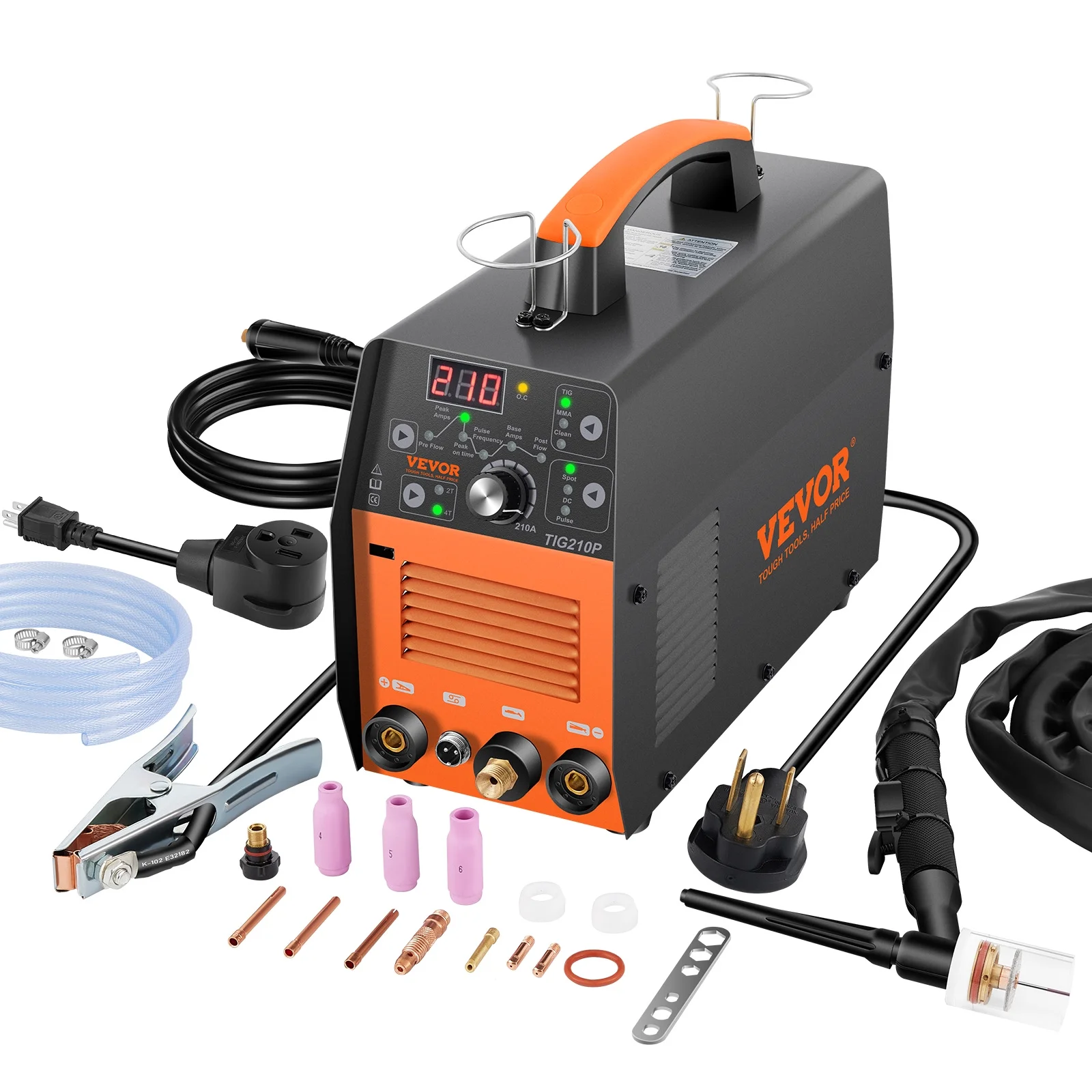 VEVOR 210Amp TIG Welder 110\/220V Dual Voltage HF TIG\/Stick\/Clean 3 in 1 Welder w\/ Pulse, IGBT Inverter \u0026amp; Torch, Digital Arc Welding Machine for Stainless Steel, Iron, Mild Steel, Copper, and Nickel - John Pierce Auto Care